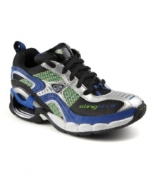 Launch into action with new Slingshot sneakers by stride rite! He will run faster and jump higher with super energy return Slingshot technology in the heel and enhanced cushioning in the footbed to keep active feet comfortable. Dual hook-and-loop closures allow for quick and easy on/off so nothing will slow him down! Launch into action with new Slingshot sneakers by stride rite! He will run faster and jump higher with super energy return Slingshot technology in the heel and enhanced cushioning in the footbed to keep active feet comfortable. Dual hook-and-loop closures allow for quick and easy on/off so nothing will slow him down!