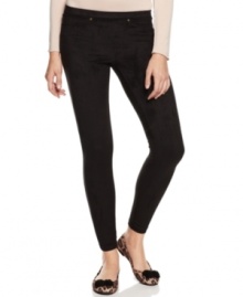 If suede is your style, these exquisite imposters from HUE due the original justice. Super sleek and outfitted with faux pockets and zipper detail, they pair perfectly with almost anything. If suede is your style, these exquisite imposters from HUE due the original justice. Super sleek and outfitted with faux pockets and zipper detail, they pair perfectly with almost anything.