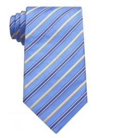 The classic. A simple striped tie from Geoffrey Beene is the standard you'll reach for again and again. The classic. A simple striped tie from Geoffrey Beene is the standard you'll reach for again and again.