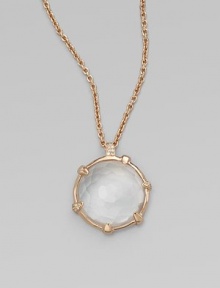 From the Sugar Kissed Collection. Sparkling clear quartz, accented with pavé diamonds, set in 18k gold and sterling silver warmly plated with 18k rose gold.Diamonds, .09 tcw Clear quartz 18k gold and sterling silver with 18k rose goldplating Chain length, about 16-18 Pendant length, about 1 Lobster clasp Imported From the Sugar Kissed Collection. Sparkling clear quartz, accented with pavé diamonds, set in 18k gold and sterling silver warmly plated with 18k rose gold.Diamonds, .09 tcw Clear quartz 18k gold and sterling silver with 18k rose goldplating Chain length, about 16-18 Pendant length, about 1 Lobster clasp Imported