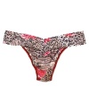 Sweet and sassy combine in this animal and rose print original rise thong from Hanky Panky.