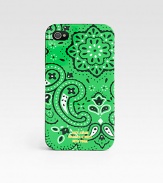 Bright bandana print pattern enlivens a plastic hard shell cover set to protect your Apple iPhone in style.Plastic3W x 5HImported