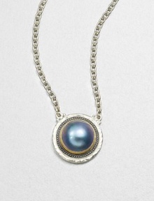 From the Gauntlet Collection. Stunning grey mabe pearl set in 24k gold and hammered sterling silver on a link chain. Grey cultured mabe pearl18k goldSterling silverLength, about 16 to 18 adjustablePendant size, about 1Pelican clasp closureImported From the Gauntlet Collection. Stunning grey mabe pearl set in 24k gold and hammered sterling silver on a link chain. Grey cultured mabe pearl18k goldSterling silverLength, about 16 to 18 adjustablePendant size, about 1Pelican clasp closureImported