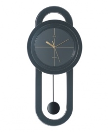 A modern take on the classic pendulum clock, this graceful timepiece from Opal Clocks combines clean lines in a sophisticated palette of black, gray and gold. A modern take on the classic pendulum clock, this graceful timepiece from Opal Clocks combines clean lines in a sophisticated palette of black, gray and gold.