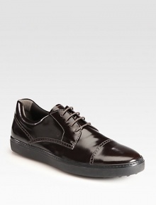 This well-constructed derby lace-up exudes sophistication with a sporty-attitude, finely crafted in polished leather with a comfortable rubber sole and stitch detailing, for a tailored finish.Leather upperLeather liningPadded insoleLeather soleMade in Italy