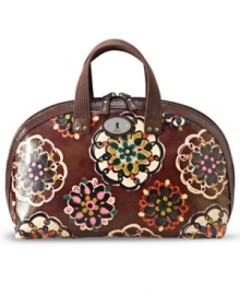 Stash your bevy of beauty treats in style with this travel-ready cosmetic case from Fossil. Crafted in durable coated canvas with sturdy top handles and graced with a charming floral print; it's destined to become your most coveted carryall. Stash your bevy of beauty treats in style with this travel-ready cosmetic case from Fossil. Crafted in durable coated canvas with sturdy top handles and graced with a charming floral print; it's destined to become your most coveted carryall.