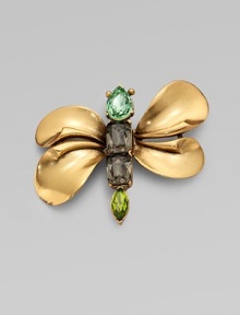 This nature-inspired piece features a rhinestone encrusted thorax. Glass stonesBrass and pewterSize, about 3¼Pin backMade in USA This nature-inspired piece features a rhinestone encrusted thorax. Glass stonesBrass and pewterSize, about 3¼Pin backMade in USA