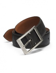 THE LOOKDistressed leather designVintage-inspired metal square buckleNotch closureTHE MEASUREMENTWidth, 1½THE MATERIALDutch leatherORIGINMade in CanadaThis item was originally available for purchase at Saks Fifth Avenue OFF 5TH stores. 