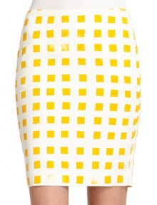 THE LOOKAllover geometric-inspired printSide zip with hook-and-eye closureDual vents in back hemTHE FITAbout 20 from waist to hemTHE MATERIAL54% viscose/44% cotton/2% spandexFully linedCARE & ORIGINDry cleanImportedModel shown is 5'10½ (179cm) wearing US size 4. 