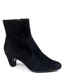 These sleek little booties, wrapped in soft suede, are the perfect punctuation to fall's glamorous, ladylike looks. By Sam Edelman.