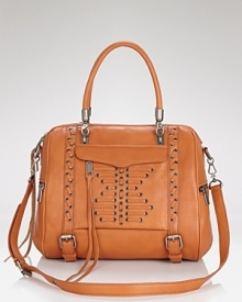 Add a touch of on-trend texture to every look with this eyelet satchel from Rebecca Minkoff. Crafted of rich leather, it's a day-right bag with a downtown vibe. Add a touch of on-trend texture to every look with this eyelet satchel from Rebecca Minkoff. Crafted of rich leather, it's a day-right bag with a downtown vibe.