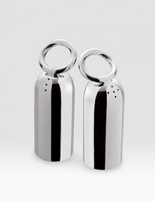 Elegant and thoroughly modern at once with polished silverplating. From the Vertigo Collection Two-piece set Each: 4¼ high Imported Elegant and thoroughly modern at once with polished silverplating. From the Vertigo Collection Two-piece set Each: 4¼ high Imported