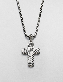 Impeccable craftsmanship and detail defines this cross pendant of sterling silver, complemented by a signature box chain necklace.Sterling silverLength, about 22Imported Impeccable craftsmanship and detail defines this cross pendant of sterling silver, complemented by a signature box chain necklace.Sterling silverLength, about 22Imported
