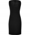 Add instant refinement to your cocktail look with this luxe dress from Akris - Scoop neck, sleeveless, fitted silhouette, seaming details, concealed back zip closure - Wear with patterned tights, a trench, and metallic heels