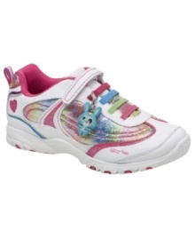 Get her Glitzy on! This shimmery leather and mesh sneaker will give her Fall outfits a fun splash of color and style. From school to the mall, the Glitzy Pets on this pair will keep her smiling and comfortable thanks to a flexible outsole and slip-on styling for easy on/off. Get her Glitzy on! This shimmery leather and mesh sneaker will give her Fall outfits a fun splash of color and style. From school to the mall, the Glitzy Pets on this pair will keep her smiling and comfortable thanks to a flexible outsole and slip-on styling for easy on/off.
