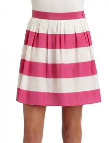 THE LOOKAllover stripe printPleated styleBanded waistDual seam pocketsSide zip with button closureTHE FITAbout 17 from waist to hemTHE MATERIAL60% cotton/40% silkCARE & ORIGINDry cleanImportedModel shown is 5'10 (177cm) wearing US size 4. THE LOOKAllover stripe printPleated styleBanded waistDual seam pocketsSide zip with button closureTHE FITAbout 17 from waist to hemTHE MATERIAL60% cotton/40% silkCARE & ORIGINDry cleanImportedModel shown is 5'10 (177cm) wearing US size 4.
