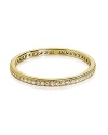 Finished in gold vermeil with delicate sparkles, Crislu's simple cubic zirconia ring is a stackable statement piece.