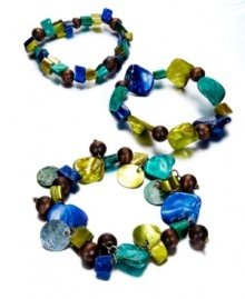 Shell perfection. Vivid lime and blue-hued shells adorn Style&co.'s beachy three-piece bracelet set. Bracelets stretch to fit wrist. Approximate length: 7 inches. Approximate diameter: 2-1/4 inches. Shell perfection. Vivid lime and blue-hued shells adorn Style&co.'s beachy three-piece bracelet set. Bracelets stretch to fit wrist. Approximate length: 7 inches. Approximate diameter: 2-1/4 inches.