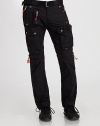 Rendered in a breathable cotton-nylon blend, this sporty convertible pant can be dually worn as a short with an easy zip of the leg to accommodate any excursion in perfect comfort.Belted waist with roller buckleZip flyZippered side slash, back flap pocketsOversized snap-flap pocketsInseam, about 3175% cotton/25% nylonMachine washImported