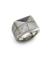 THE LOOKDeco CollectionRibbed pyramid designSterling silver settingTHE MEASUREMENTWidth, about ¾ORIGINImported