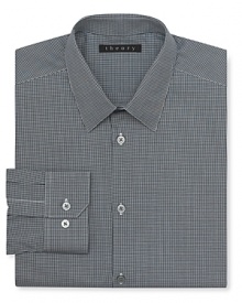 A mini-check pattern adds a dash of modern refinement to your professional shirting wardrobe. A mini-check pattern adds a dash of modern refinement to your professional shirting wardrobe.