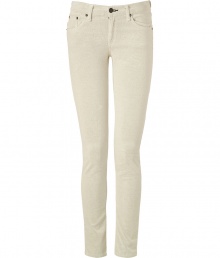 Get the look of the moment in these ultra-chic skinny cords from Rag & Bone - Five-pocket styling, skinny leg, comfortable mid-rise cut, fine wale micro cord texture - Form-fitting - Pair with everything from modern knits and ankle boots to feminine tops and heels