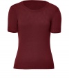 Sophisticated style is effortlessly achieved with this ultra-chic cashmere top from Malo - Round neck, short sleeves, slim fit, ribbed cuffs and hem - Wear with a pencil skirt, slim trousers, or skinny jeans