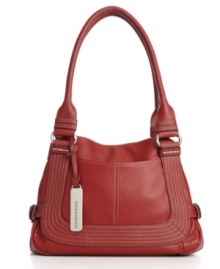 Cross the handbag off your shopping list with this chic leather Tignanello purse featuring ornate stitching detail, wraparound tabs and high-drama colors like bronze and glam red. Cross the handbag off your shopping list with this chic leather Tignanello purse featuring ornate stitching detail, wraparound tabs and high-drama colors like bronze and glam red.