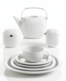 For diners who crave pure, modern design, Suomi White dinnerware is dreamy and graceful in bright white porcelain. With a soft, cylindrical silhouette, simple handle and generous glaze, this mug holds hot cocoa and cider with artistic flair. For diners who crave pure, modern design, Suomi White dinnerware is dreamy and graceful in bright white porcelain. With a soft, cylindrical silhouette, simple handle and generous glaze, this mug holds hot cocoa and cider with artistic flair.