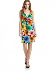 THE LOOKFloral print Crossover v-neck with knotted detail Sleeveless Pleated waist accents Side zip closureSlip underlayTHE FITAbout 35 from shoulder to hemTHE MATERIALSilkFully linedCARE & ORIGINDry cleanImportedModel shown is 5'9 (175cm) wearing US size 4. THE LOOKFloral print Crossover v-neck with knotted detail Sleeveless Pleated waist accents Side zip closureSlip underlayTHE FITAbout 35 from shoulder to hemTHE MATERIALSilkFully linedCARE & ORIGINDry cleanImportedModel shown is 5'9 (175cm) wearing US size 4.
