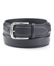 Cap off your casual style with comfort in this leather belt from Club Room.