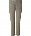 Achieve refined style in these classic cropped trousers from Schumacher - Flat front, belt loops, off-seam pockets, back welt pockets, front seam detail, cropped silhouette - Pair with a blouse, a blazer, and embellished ballet flats