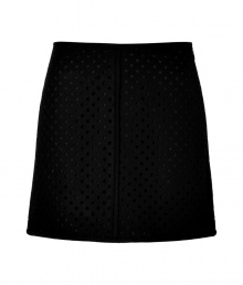 Add a playful punch to your workweek with Tibis cut-out dotted mini - Front and back seams, hidden side zip, cut-out dot patterning with exposed black lining - Tailored fit - Wear with opaque tights and sleek leather booties Add a playful punch to your workweek with Tibis cut-out dotted mini - Front and back seams, hidden side zip, cut-out dot patterning with exposed black lining - Tailored fit - Wear with opaque tights and sleek leather booties