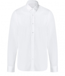 Update your workweek staples with this stylish button-down from Jil Sander - Spread collar, front button placket, long sleeves, curved hem - Slim fit - Pair with jeans, trousers, chinos, or cords