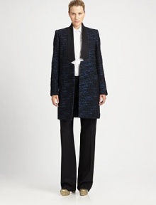 Luxurious, textural wool tweed, tailored with a sculptural contrast collar and uniquely notched front details.Stand collarModified notched, inverted lapelsWelt pocketsAbout 36 from shoulder to hem73% wool/19% cotton/4% polyamide/4% rayonDry cleanMade in Italy of imported fabricModel shown is 5'11 (180cm) wearing US size 4. Additional Information Women's Premier Designer & Contemporary Size Guide Luxurious, textural wool tweed, tailored with a sculptural contrast collar and uniquely notched front details.Stand collarModified notched, inverted lapelsWelt pocketsAbout 36 from shoulder to hem73% wool/19% cotton/4% polyamide/4% rayonDry cleanMade in Italy of imported fabricModel shown is 5'11 (180cm) wearing US size 4. Additional Information Women's Premier Designer & Contemporary Size Guide