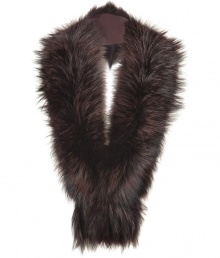 The ultimate luxe accessory, Steffen Schrauts fur scarf guarantees an exquisite polish to your outfit - Tonal chocolate raccoon fur, fringed ends, pocket on one end, front snap closure, loop on reverse for hold, fabric reverse - Layer over cashmere pullovers, or collarless coats with brown leather gloves The ultimate luxe accessory, Steffen Schrauts fur scarf guarantees an exquisite polish to your outfit - Tonal chocolate raccoon fur, fringed ends, pocket on one end, front snap closure, loop on reverse for hold, fabric reverse - Layer over cashmere pullovers, or collarless coats with brown leather gloves