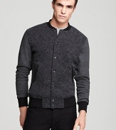 Shades of Grey Knit Baseball Jacket
