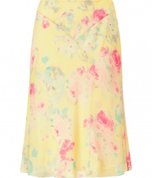 Elegant skirt made ..of fine silk georgette - In pastel vanilla with a romantic, floral pattern - With decorative, figure-flattering darts - Slim silhouette, but wider, looser case - Looks great with flat sandals or peep-toe sandals - Pair with a blouse or silk top, and combine with a blazer for the office or a cooler day Elegant skirt made ..of fine silk georgette - In pastel vanilla with a romantic, floral pattern - With decorative, figure-flattering darts - Slim silhouette, but wider, looser case - Looks great with flat sandals or peep-toe sandals - Pair with a blouse or silk top, and combine with a blazer for the office or a cooler day