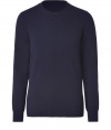 Luxe, streamlined staples anchor any wardrobe, and this dark blue pullover from Marc Jacobs proves a ready addition to any closet - Crafted from a sumptuously soft, pure cashmere - Slim, straight cut - Classic crew neck and rib trim at hem, collar and cuffs - Seamlessly transitions from work to weekend and pairs perfectly with jeans, chinos, cords or dress trousers