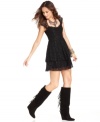 With black lace and soft tiers, this Free People dress is perfect for a darkly romantic date look!