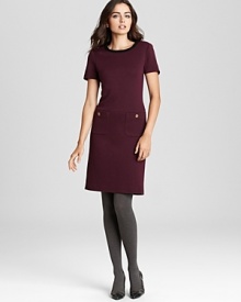 Ripe for fall, a richly-hued Tory Burch sheath dress stuns with an impeccably tailored silhouette. Ripe for fall, a richly-hued Tory Burch sheath dress stuns with an impeccably tailored silhouette.
