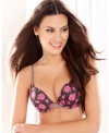 Cute prints in styles that really fit. Maidenform's One Fab Fit embellished push-up bra features front adjustable strap, seamless cups, and lace wings with mesh lining. Style# 7180