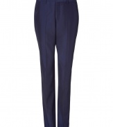 Add an elegant kick to your workweek look with these sleek pants from PS Paul Smith - Flat front, off-seam pockets, back welt pockets with button detail, all-over pinstripe print - Wear with a matching blazer, a striped button down, and lace up dress shoes