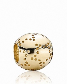 Make a wish - this gleaming 14K gold PANDORA charm showcases subtle star motifs.