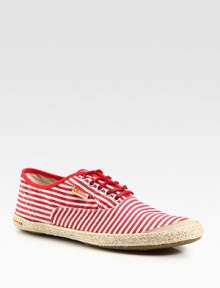 EXCLUSIVELY AT SAKS. Summery stripes and sporty laces brighten this natural-inspired espadrille, with rubber a sole for many comfortable day trips.Textile upperPadded insoleRubber soleImported