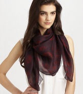 Skull patterned silk adds a hint of rocker chic to everything. Silk About 41 X 47 Dry clean Made in Italy