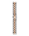 Triple link bracelet watch strap with deployment closure in from Michele.