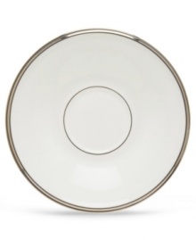Beautiful in its simplicity, this dinnerware collection features a timeless, elegant design. The pristine white bone china is accented by a single, shimmering band of platinum. The understated beauty will add a refined sophistication to your dining experience for years to come. Qualifies for Rebate Beautiful in its simplicity, this dinnerware collection features a timeless, elegant design. The pristine white bone china is accented by a single, shimmering band of platinum. The understated beauty will add a refined sophistication to your dining experience for years to come. Qualifies for Rebate
