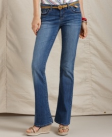 These easy jeans from Tommy Hilfiger feature a slightly faded wash and an ultra-flattering flared silhouette. Wear them now with sweaters, and later with tees! These easy jeans from Tommy Hilfiger feature a slightly faded wash and an ultra-flattering flared silhouette. Wear them now with sweaters, and later with tees!