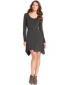 A jagged asymmetrical hem ups the edge on this Kensie dress -- perfect for a subtly stylish look!